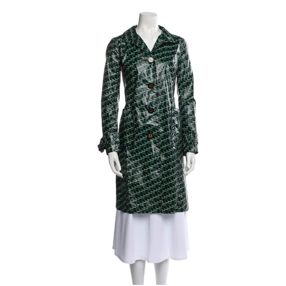 419. TORY BURCH Rain Boot Print Raincoat Jacket EUC Sz 2 - Picture 1 of 3